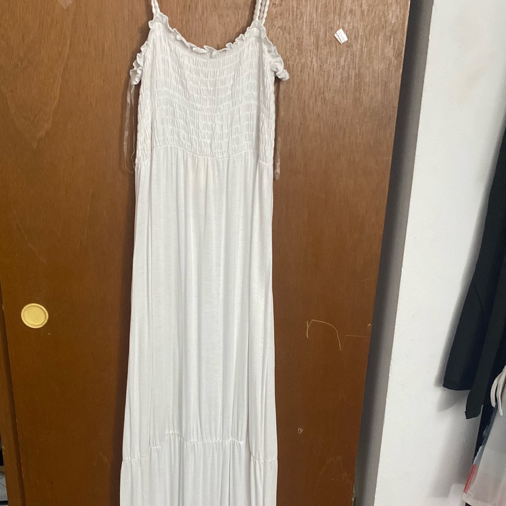 Womans Long White Sun Dress